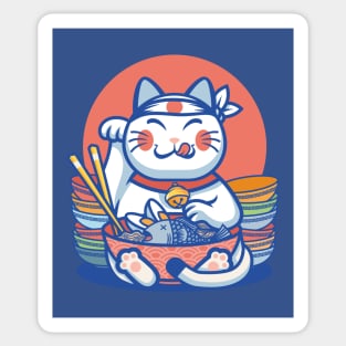 Good luck cat ramen Sticker